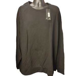 Shaquille O'Neal Men's Black French Terry Crew Neck Long Sleeve Tee 4XLT